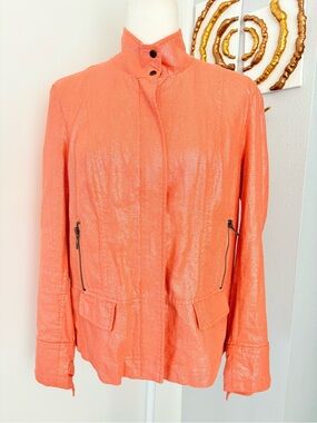 Multiples Coral Metallic Utility Jacket